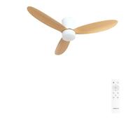 CREATE / WIND LITE/Ventilatore da soffitto con luce legno chiaro con telecomando / 40W, Silenzioso, Ø132 cm, 6 velocità, programmabile, funzione estate-inverno, luce LED 3 temperature