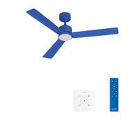 CREATE / WIND MODERN M/Ventilatore da soffitto con luce blu cobalto con controllore a muro e telecomando / 40W, Luce LED 3 temperature, Ø132 cm, 6 velocità