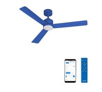 CREATE / WIND MODERN M/Ventilatore da soffitto con luce blu cobalto con WiFi e telecomando / 40W, Luce LED 3 temperature, Ø132 cm, 6 velocità