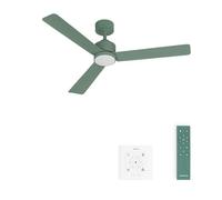 CREATE / WIND MODERN M/Ventilatore da soffitto con luce verde salvia con controllore a muro e telecomando / 40W, Luce LED 3 temperature, Ø132 cm, funzione estate-inverno