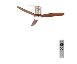 CREATE / WINDCALM DC/Ventilatore da soffitto con motore a corrente continua nichel chiaro pale legno scuro/Silenzioso, timer