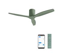CREATE / WINDCALM M/Ventilatore da soffitto ABS verde sage con Wifi e telecomando / 40W, Silenzioso, Ø132 cm, 6 velocità, temporizzatore, funzione estate-inverno