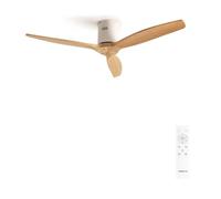 WIND CALM NATURAL WOOD - Ventilatore Da Soffitto 40W Silenzioso 100% Legno Senza Luce