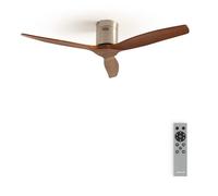 CREATE / WINDCALM NATURAL WOOD M/Ventilatore da soffitto nichel pale legno scuro e telecomando / 40W, Temporizzatore, Ø132 cm, 6 velocità, silenzioso, funzione estate-inverno