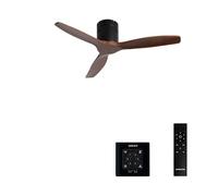 CREATE / WINDCALM NATURAL WOOD S/Ventilatore da soffitto nero pale legno noce con controllore e telecomando / 40W, Temporizzatore, Ø112 cm, 3 temperature di luce, funzione estate-inverno