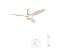 CREATE / WINDCALM S/Ventilatore da soffitto ABS con luce bianco con controllore e telecomando / 40W, Silenzioso, Ø112 cm, 6 velocità, 3 temperature di luce, temporizzatore, funzione estate-inverno