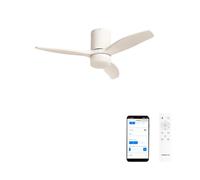 CREATE / WINDCALM S/Ventilatore da soffitto ABS con luce bianco con Wifi e telecomando / 40W, Silenzioso, Ø112 cm, 6 velocità, 3 temperature di luce, temporizzatore, funzione estate-inverno