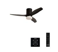 CREATE / WINDCALM S/Ventilatore da soffitto ABS con luce nero con controllore e telecomando / 40W, Silenzioso, Ø112 cm, 6 velocità, 3 temperature di luce, temporizzatore, funzione estate-inverno