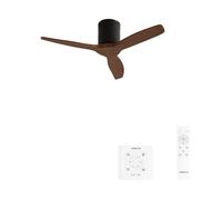 CREATE / WINDCALM S/Ventilatore da soffitto ABS nero pale effetto legno scuro con controllore e telecomando / 40W, Silenzioso, Ø112 cm, 6 velocità, temporizzatore, funzione estate-inverno