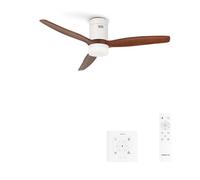 CREATE / WINDCALM/Ventilatore da soffitto con luce bianco pale ABS scuro con controller e telecomando / 40W, Timer, Ø132 cm, 6 velocità, ABS, 3 temperature luce, funzione estate-inverno