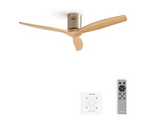 CREATE / WINDCALM/Ventilatore da soffitto nichel pale ABS chiaro con controller e telecomando / 40W, Silenzioso, Ø132 cm, 6 velocità, ABS, 3 temperature di luce, timer, funzione estate-inverno