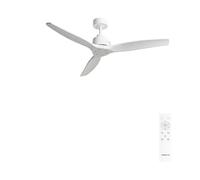 CREATE / WINDSTYLANCE M/Ventilatore da soffitto ABS bianco con telecomando / 40W, Silenzioso, Ø132 cm, 6 velocità, temporizzatore, estate-inverno, doppia altezza, motore DC