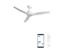 CREATE / WINDSTYLANCE M/Ventilatore da soffitto ABS bianco con Wifi e telecomando / 40W, Silenzioso, Ø132 cm, 6 velocità, temporizzatore, estate-inverno, doppia altezza, motore DC