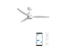 CREATE / WINDSTYLANCE M/Ventilatore da soffitto ABS con luce bianco con Wifi e telecomando / 40W, Silenzioso, Ø132 cm, 6 velocità, temporizzatore, estate-inverno, doppia altezza, motore DC
