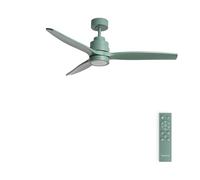 CREATE / WINDSTYLANCE M/Ventilatore da soffitto ABS con luce verde sage con telecomando/ 40W, Silenzioso, Ø132 cm, 6 velocità, temporizzatore, estate-inverno, doppia altezza, motore DC