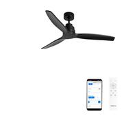 CREATE / WINDSTYLANCE M/Ventilatore da soffitto ABS nero con Wifi e telecomando / 40W, Silenzioso, Ø132 cm, 6 velocità, temporizzatore, estate-inverno, doppia altezza, motore DC