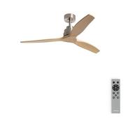 CREATE / WINDSTYLANCE M/Ventilatore da soffitto ABS nichel pale effetto legno naturale con telecomando / 40W, Silenzioso, Ø132 cm, 6 velocità, estate-inverno, doppia altezza, motore DC