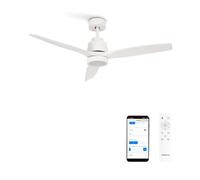 CREATE / WINDSTYLANCE S/Ventilatore da soffitto ABS con luce bianco con Wifi e telecomando / 40W, Silenzioso, Ø112 cm, 6 velocità, temporizzatore, estate-inverno, doppia altezza, motore DC