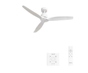 CREATE / WINDSTYLANCE/Ventilatore da soffitto con controllo a parete e telecomando, bianco / 40W, silenzioso, Ø132 cm, 6 velocità, timer, estate-inverno, doppia altezza, motore DC
