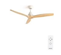 WIND WOOD - Ventilatore Da Soffitto 75W Silenzioso Ø132 Cm 100% Legno Senza Luce