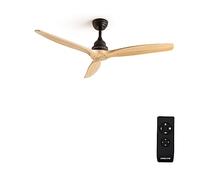 WIND WOOD - Ventilatore Da Soffitto 75W Silenzioso Ø132 Cm 100% Legno Senza Luce