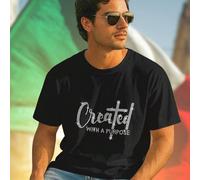 Created With A Purpose T Shirt Uomo Moda Estiva Cotone Manica Corta Casual Idea Regalo Comfort Traspirante Giovane Offerta Speciale L,M,S,XL,XXL,XXXLLettereTessuto in maglia