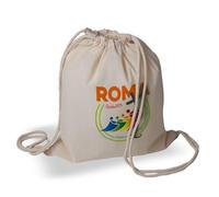 Createe Zaino a sacca in cotone con tracolle a cordino e stampa Giubileo 2025 (Pellegrini)