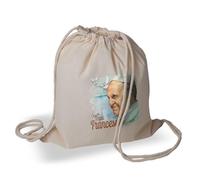 Createe Zaino a sacca in cotone con tracolle a cordino e stampa Grazie Papa Francesco - tributo per i fedeli per tenere sempre con se il ricordo del Santo Padre