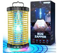 CreateFun Bug Zapper Outdoor, 2026 aggiornato 3 in 1 ricaricabile Bug Zapper con batteria da 5000 mAh e luce notturna a LED, 4000 V, senza fili, impermeabile, per esterni, patio, cortile, giardino