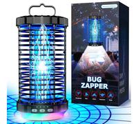 CreateFun Bug Zapper Outdoor, 2026 aggiornato 3 in 1 Zapper ricaricabile con batteria da 5000 mAh e luce notturna a LED, 4000 V senza fili impermeabile zanzariera per esterni, patio, cortile, giardino
