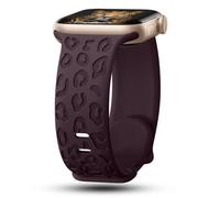 CreateGreat Cinturini incisi compatibili con Apple Watch Band 45 mm, 44 mm, 42 mm, modello leopardato in morbido silicone compatibile con iWatch serie 8 7 6 5 4 3 2 1 SE, donna uomo, leopard-sambuco
