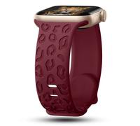 CreateGreat Cinturino in silicone con incisione leopardata, compatibile con Apple Watch da 40 mm, 41 mm, 38 mm, da donna, compatibile con iWatch serie 10, 9, 8, 7, 6, 5, 4, 3, 2, 1, SE Ultra, rosso
