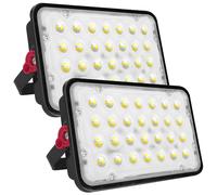 CREATESTAR Faretto Led da Esterno 50W 5000LM, 2 Pezzi Faretti Led Esterni 6500K luce bianca fredda, IP66 Impermeabile Faro Led Esterno per magazzino giardino garage campo sportivo cortile