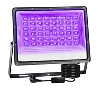 CREATESTAR LED Luce Nera 100W, Faro UV LED IP66 Impermeabile Faretto UV, Lampada per Poster Fluorescente, Halloween, Festa Glow, Discoteca, Acquario, Bar