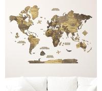 Creatifwood Mappa del mondo in legno, miglioredecorazione da parete in 3D, idea regalo per ogni occasione, decorazione da parete per casa, cucina o ufficio (Chocolate, 150L x 105l cm)