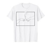 Creation of Adam Line Art Aesthetic Divertente Sigaretta Maglietta