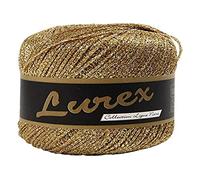 Creativ 100263 Gomitolo di filo glitterato, L, 160 m, oro, 25 g, metallo