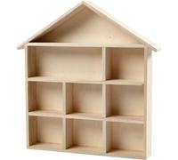 Creativ, Paulownia, 100263, Scaffale a forma di casa, dimensioni 26 x 25,2 cm, altezza: 3,5 cm, in legno, 1 pezzo