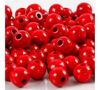 Creativ 100263 Perline in legno, D: 8 mm, Misura foro 2 mm, rosso, 15g, ca. 100 pezzi