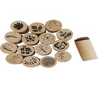 Creativ 28578 Deco Art Timbri, D: 20 mm, fiore e foglia, 15 asstd, taglia unica