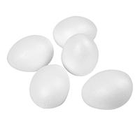 Creativ 543241 Uova di polistirolo, altezza: 8 cm, 50 pezzi, colore:bianco