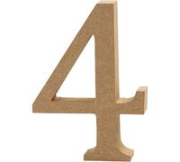 Creativ 56342"4" MDF Number, Brown, 13 x 2 cm
