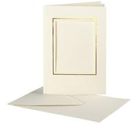Creativ Company 23726 - Biglietto vuoto con passepartout, bianco sporco, 10 pz