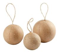 Creativ Company 510313 Christmas Bauble Ornament, Paper, Beige, 6 Pieces (s), Am