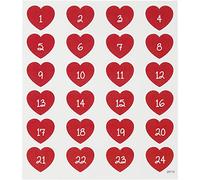 Creativ Company Adesivi Cuore con numero, 1 foglio
