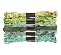 Creativ Company - Assortimento di fili per ricamo, confezione da 6 pezzi, colore verde