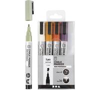 Creativ Company Chalk marker set - 5 felt tip pens - pastel colours - non-perman