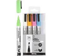 Creativ Company Chalk marker set - 5 felt tip pens - strong colours - non-perman