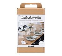 Creativ Company Sets Table Decoration Make Yourself in Natural Colours - for Crafting Beautiful Table or Shelf Decorations with Crepe Paper and Macramé