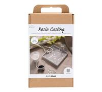 Creativ Craft Kit Resin Casting, nero, bianco, Vassoio quadrato con terrazzo, 1 confezione